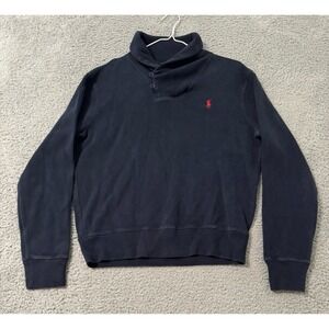 Ralph Lauren‎ Jumper Mens Medium Blue Shawl Collar Cardigan Sweatshirt Top